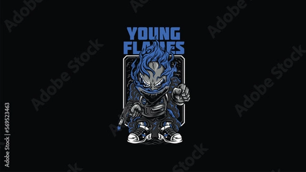 Fototapeta Young Flames Illustration
