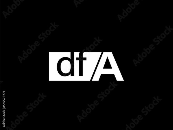 Fototapeta DFA Logo and Graphics design vector art, Icons isolated on black background
