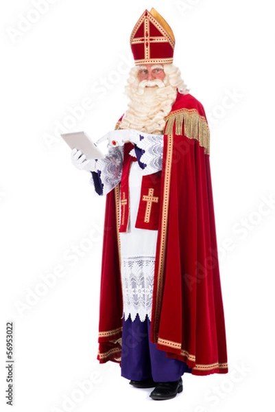 Fototapeta Sinterklaas with a tablet