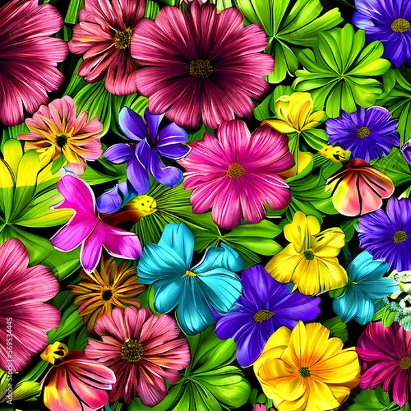 Obraz Dekor mit Blumen. created with generative AI technology