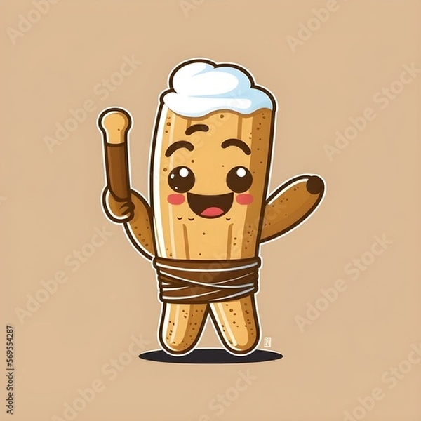 Fototapeta "Churros Chuckles: A Sweet and Sprinkled Cartoon Companion" | Generative AI Artwork |
