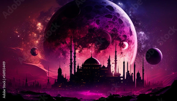 Obraz Mosque Nebula Generative AI