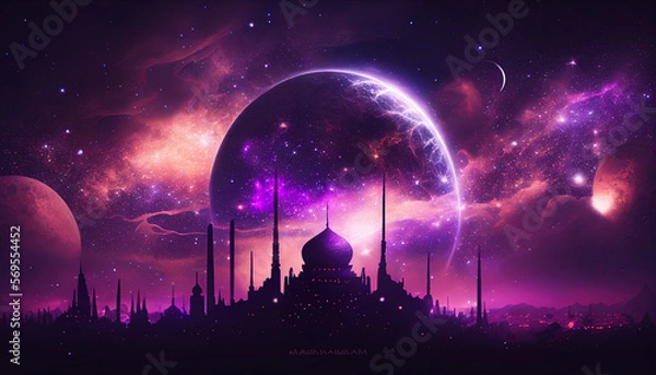 Obraz Mosque Nebula Generative AI
