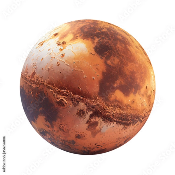 Fototapeta mars planet isolated on transparent background cutout