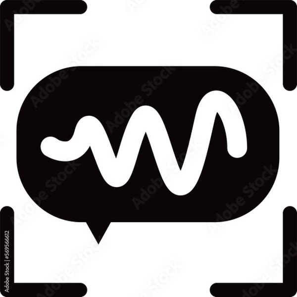 Fototapeta 声紋認証のアイコン（生体認証）