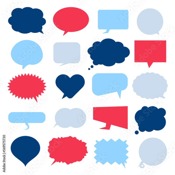 Fototapeta set of colorful speech bubbles