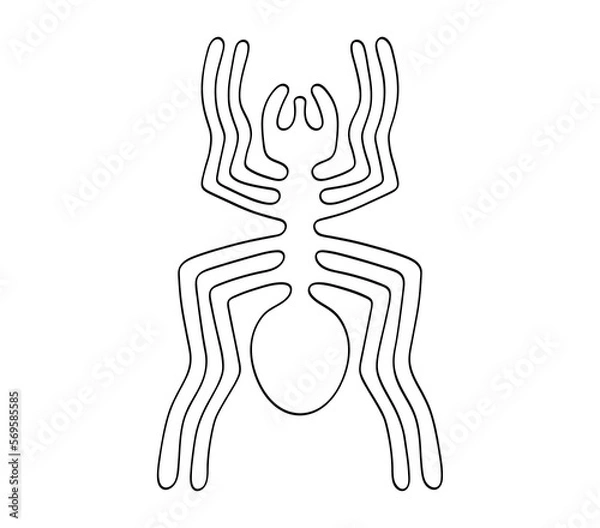Fototapeta Geoglyph of the spider from Nazca on transparent background