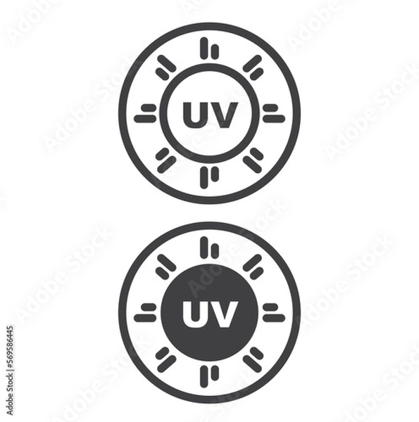 Fototapeta UV light sterilization, icon, vector.