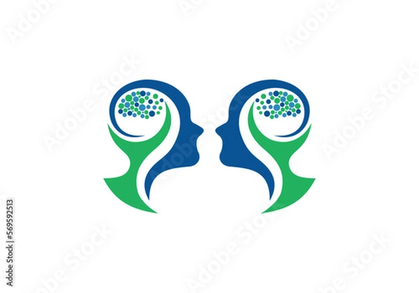 Fototapeta brain logo and icon design