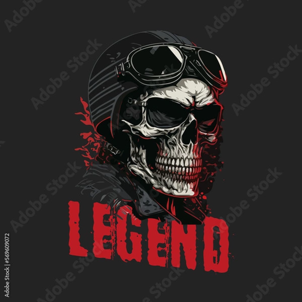Obraz Skull Rider tshirt vector illustration.