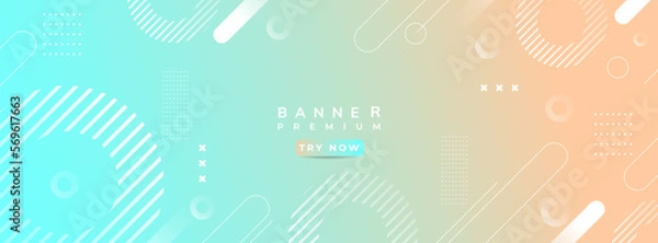 Obraz Banner background.green and orange gradient geometric shape eps 10