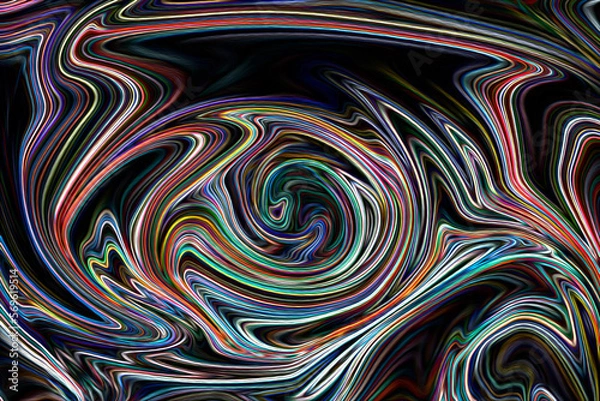 Fototapeta Abstract background of red and other colors with multicolored lines