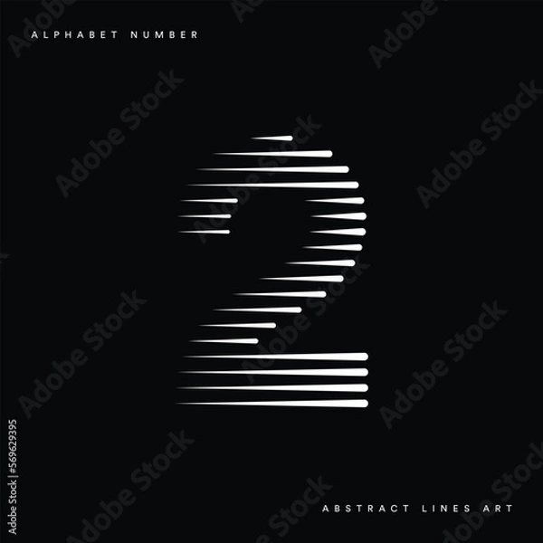 Fototapeta Number 2 with Abstract Lines Pattern
