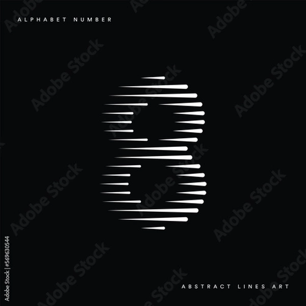 Fototapeta Number 8 with Abstract Line Pattern
