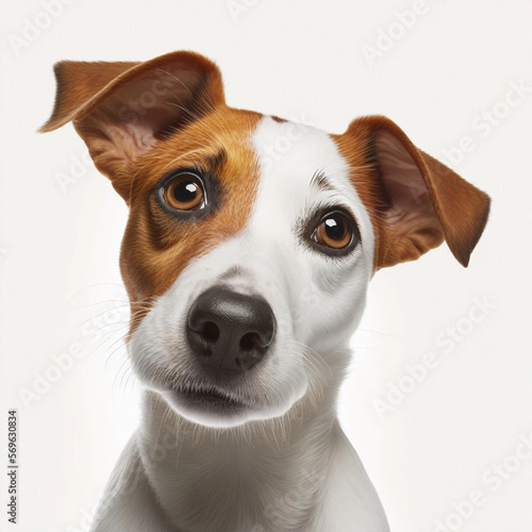Obraz cute jack russel dog, looking directly to the camera, white background