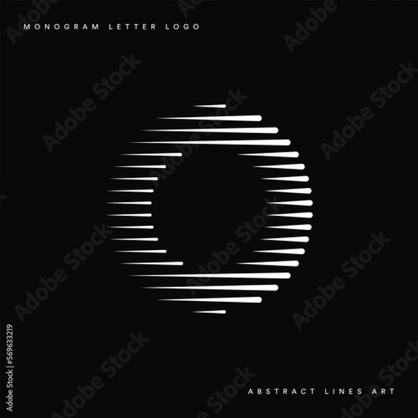 Fototapeta Letter O Logo with Abstract Lines Pattern