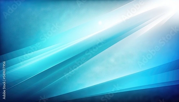 Obraz  a blue and white abstract background with a blurry design in the middle of the image and the light coming from the top of the image.  generative ai