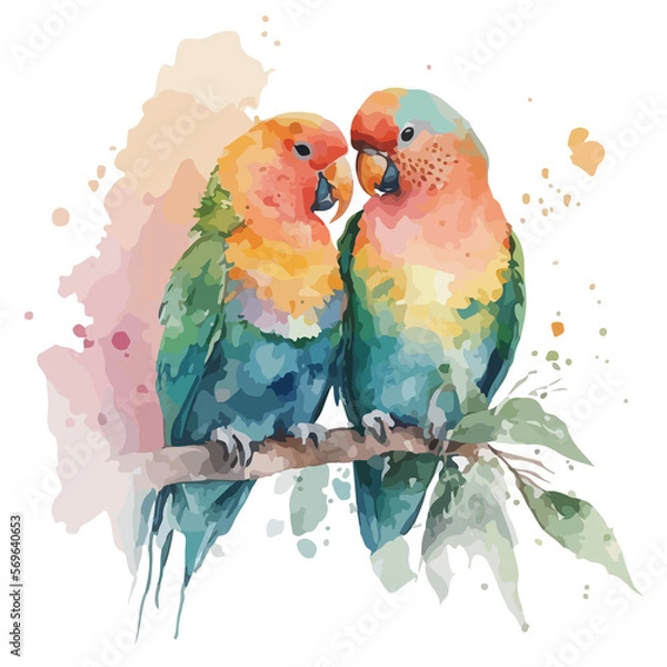 Obraz couple of parrots