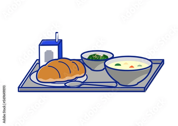 Fototapeta おいしい楽しい！給食のイラスト
