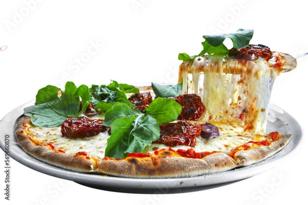 Obraz Pizza slice melted cheese