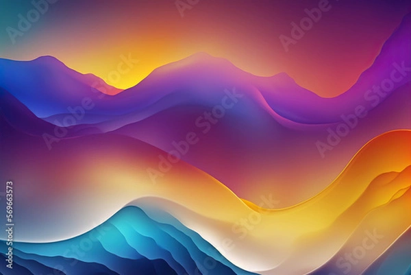 Obraz Abstract colorful background with waves created with generative AI technology
