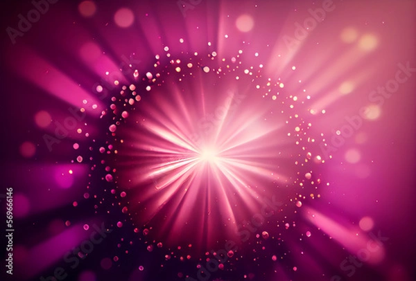 Fototapeta pink abstract background with starburst, stars, bokeh, and radial gradient, generative ai	