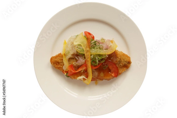 Obraz 皿に乗せた魚のあんかけ