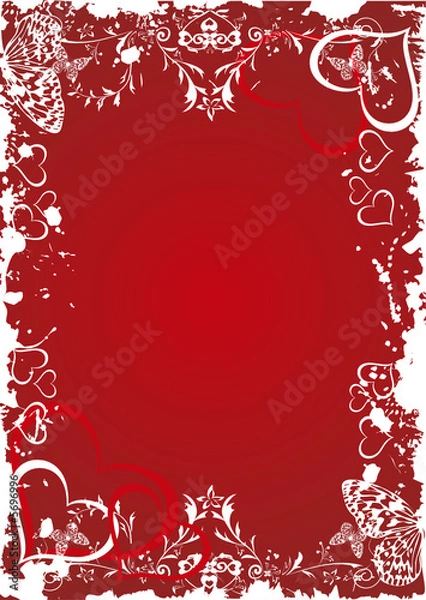 Obraz red valentine frame - vector