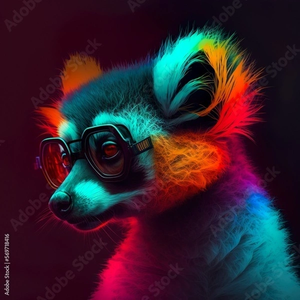 Obraz Lemur, cool, glowing, hip, funky