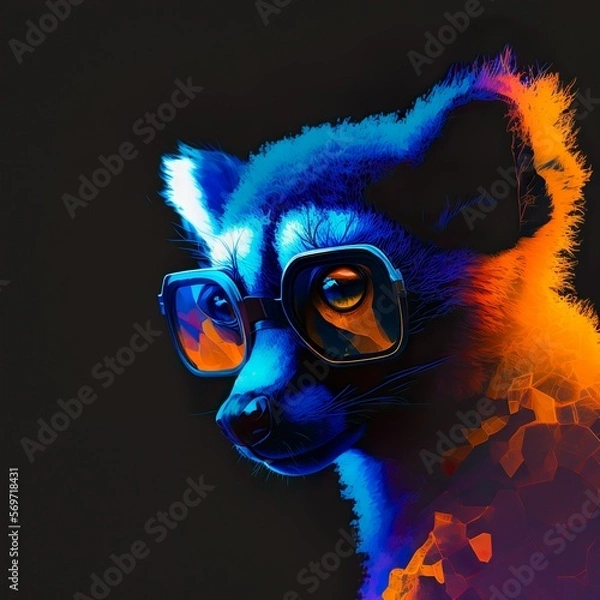 Obraz Lemur, cool, glowing, hip, funky