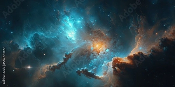 Fototapeta Kolorowa mgławica chmur galaktyk kosmicznych. Stary nocny kosmos. Wszechświatowa astronomia naukowa. Tapeta w tle supernowej