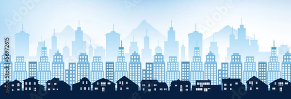 Obraz Blue cityscape