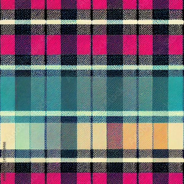 Fototapeta Seamless Plaid Background Tile - Generative Ai