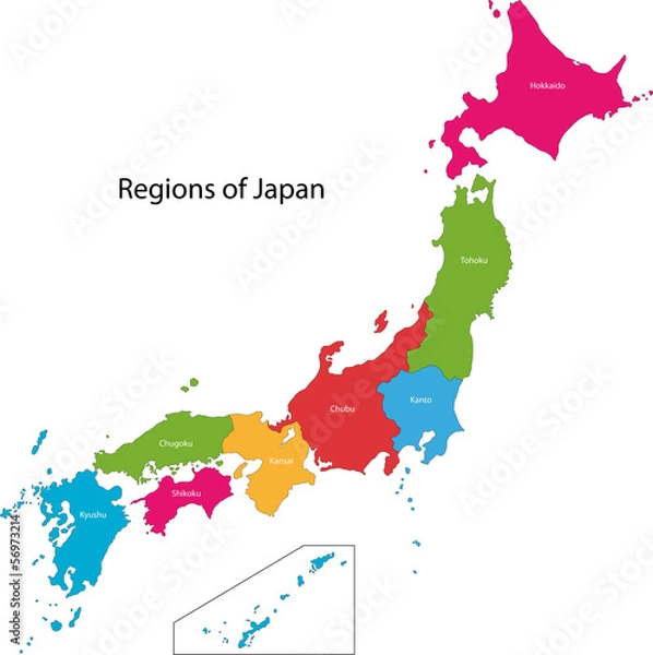 Fototapeta Mapa Japonii