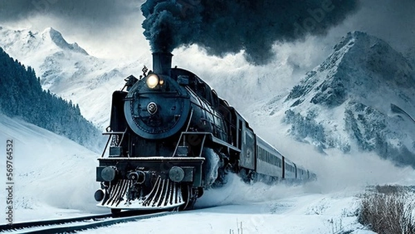Obraz Steam Train in Snow
