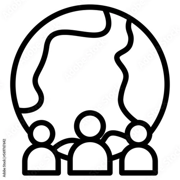 Obraz earth with people icon