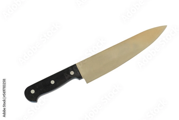 Obraz Sharp stainless steel knife isolated on white background