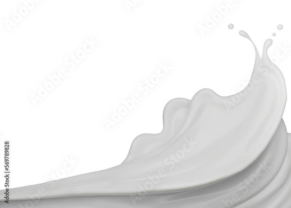 Fototapeta Milk  splash png file , 3D Rendering, 3D illustration