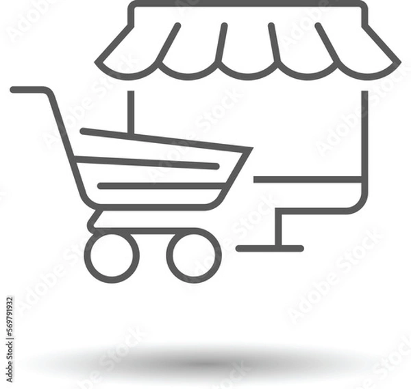 Obraz E-commerce line icon. Online shopping line symbol. Vector