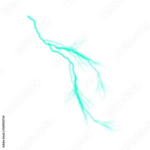Fototapeta flashes of electric current in the color of tosca