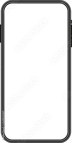 Obraz Smartphone interface, phone mockup with empty screen 