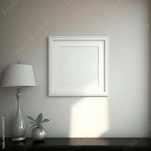 Obraz Wall Art Mock Up, Generative AI, Square Art, Blank