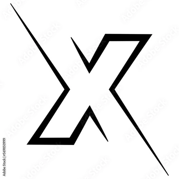 Fototapeta X logo studio, letter x design icon, logotype technology font