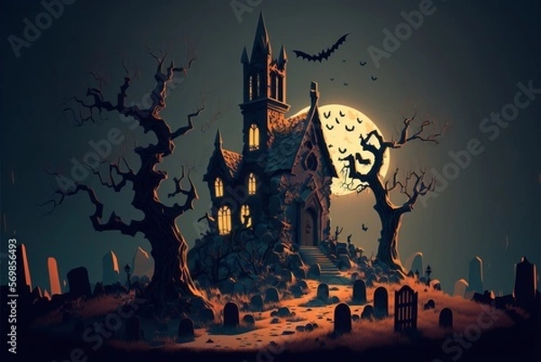 Fototapeta halloween background with castle