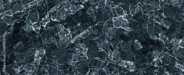 Fototapeta marble, blue, texture, background, with white curly veins. closeup surface granite stone texture for ceramic wall tile, flooring and kitchen design. polished quartz, quartzite matt limestone.