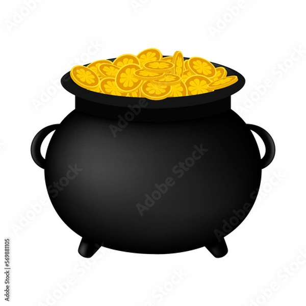 Obraz Leprechaun Pot With Gold Coins.