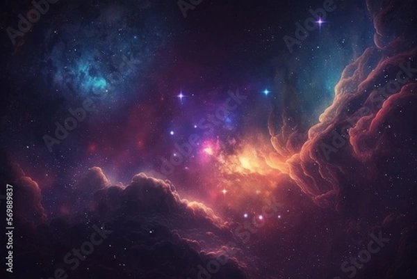 Fototapeta Deep space. High definition star field background . Starry outer space background texture . Colorful Starry Night Sky Outer Space background. Generative AI
