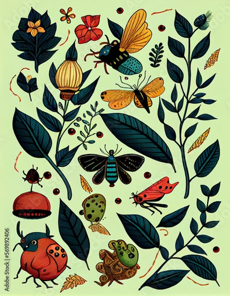 Obraz Playful Insect Wallpaper