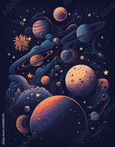 Obraz Space-Inspired Planetary Wallpaper