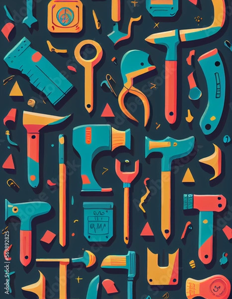 Obraz seamless pattern with tools